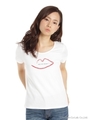 リッププリントTシャツ/ブラック