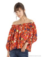 多色花柄オフショルダーブラウス/コイアオ