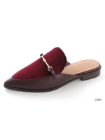 【CAMILLE BIS RANDA】ビットデザインベロアスリッパ/WINE