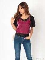 レースインナー付きベロアビスチェ/ラベンダー