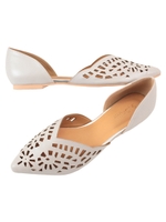 レースカットセパレートパンプス/ライトグレー