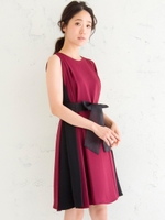 バイカラーAラインドレス/ブラック