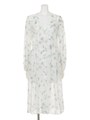 S2トーンフラワーシフォンガウン/WHT