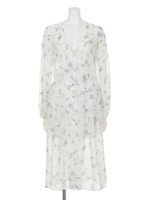 S2トーンフラワーシフォンガウン/WHT