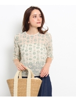 nesessaire 刺繍7分袖ブラウス/ネイビー(593)