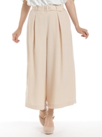 くるみバックルベルトワイドパンツ/ベージュ