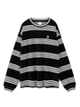 STRIPE VELOR TOPS/ブラック