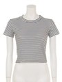 【chille anap】ボーダーショートTシャツ/WH/BK