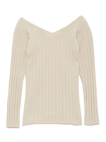 ウールVネックニット/NVY