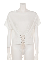 ウエストシェイプニットソー/ネイビー