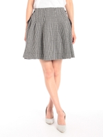 サイドスピンドルハウンドトゥースフレアＳＫ/ブラック