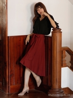 サッシュ付Peツイルラップイレヘム/スカート/パープル/ピンク