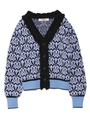 ジャガードカーディガン/BLU