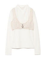 ツイードビスチェレイヤードトップス/WHT