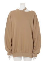 デザインカットロゴスウェットプル/BEG