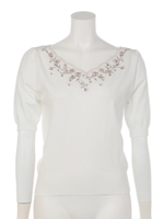 フラワーエンブロイダリーPO/アイボリー