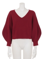 ミラノリブパフスリーブプルオーバー/オレンジ