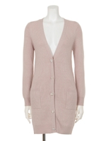 片畦ビジューロングカーディガン/オフホワイト