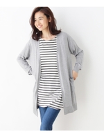 【洗濯機洗いOK・静電気防止】ロングニットカーディガン/ネイビー(093)