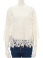 総レース7分袖ブラウス/ベージュ