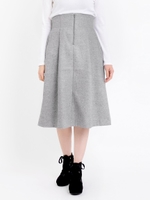 【WEB限定価格】ハイウエストミモレスカート/ブラウン