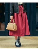 ピーチ起毛リバーシブルギャザースカート/ワインレッド(063)