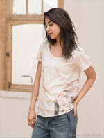 ムラ染ボウ&アローインクジェットTシャツ/柄A