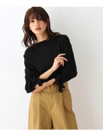 リボンパフスリーブニット/ブラック(019)