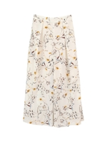 花柄プリントパラッツォパンツ/ワイドパンツ/ホワイト