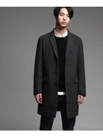 BRITISH WOOL ツイードチェスターコート/チャコールグレー(414)