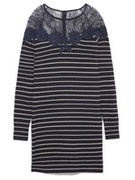 シースルーエンブロイダリータイトニットワンピース/NVYxBEG