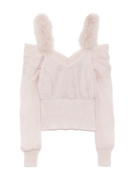 ポイントフェザーキャミ&カーデSET/PNK