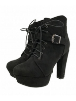 厚底レースアップブーツ/BL/S