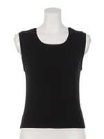 ノースリリブニットトップス/レッド