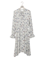 リボンチョーカー花柄ワンピ/ブラック