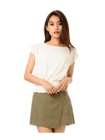 裾シャーリング２ＷＡＹトップス/WHITE