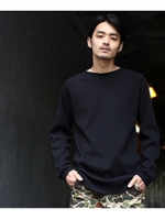 【WEB限定】 ロング丈 サーマル ロングスリーブTシャツ/ダークグレー(013)