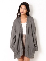 ブロックカラーオーバーカーデ/GRAY