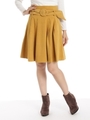 モールスキンフレアースカート/マスタード