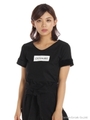 袖ファーロゴTシャツ/ネイビー