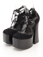 【JEFFREY CAMPBELL】レースアッププラットフォームシューズ/ダークベージュ