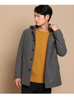 ラウンドカラーメルトンコート/チャコールグレー(014)