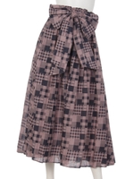 ウエストリボンフレアスカート/ピンク