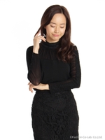 シアーハイネックTOPS/ブラック