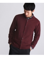 ケーブルニットカーディガン/ボルドー(064)