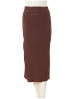 サイドスリットニットスカート/キャメル