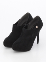 【R&E】サイドゴールドスタッズアンクル美脚ブーティ/ブラック