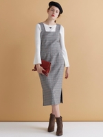 グレンチェックタイトジャンパースカート/ブラック柄