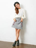 グレンチェック刺繍前ボタン台形/SK/グレンチェック