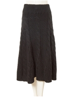 ケーブルラインニットスカート/キャメル